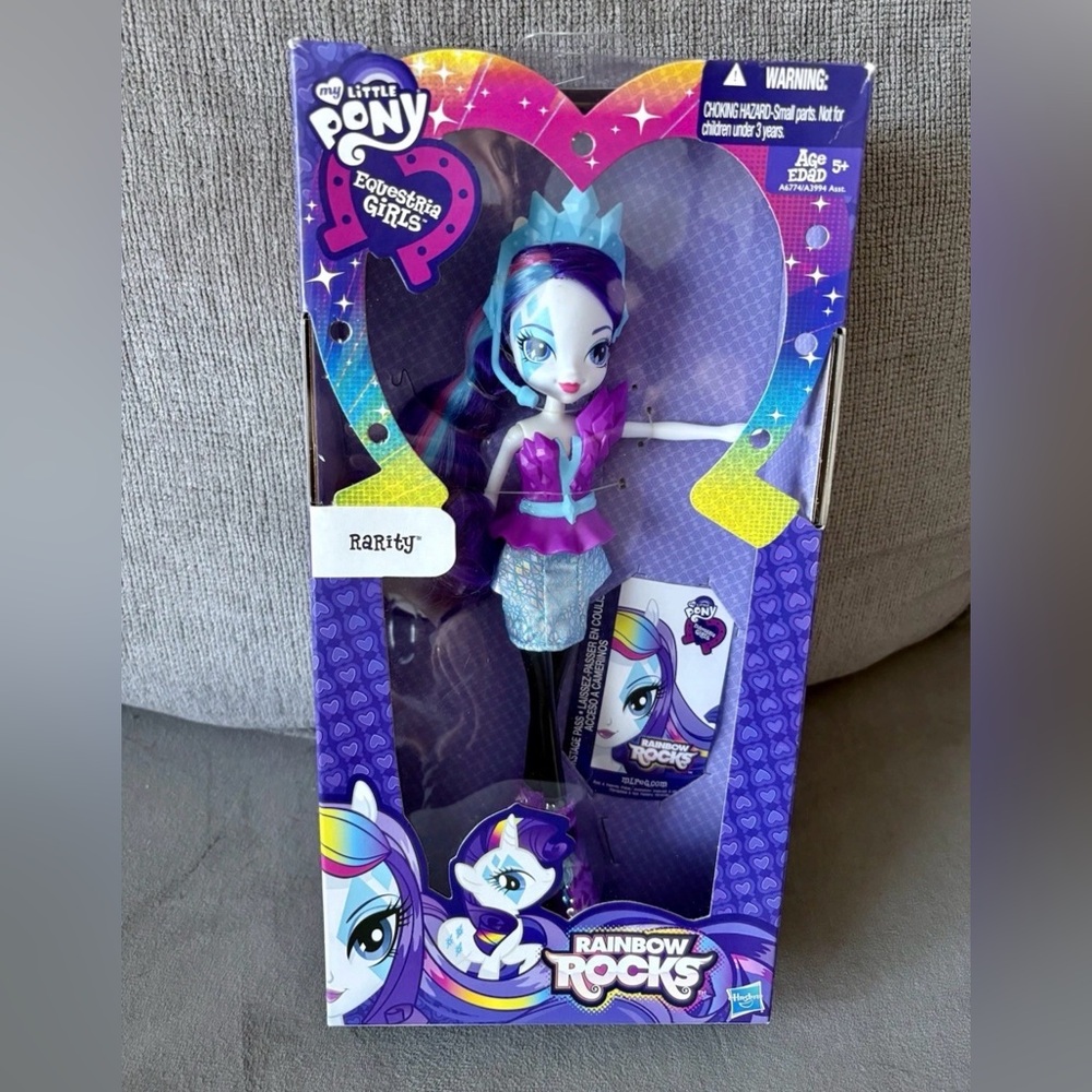My Little Pony Equestria Girls Collection Rainbow Rocks Rarity 9” Doll Sealed